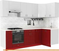Кухня S-Company Клео глоcс 1.2x2.6 правая (бургундский глянец/белый глянец) картинка