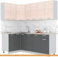 Кухня Интерлиния Мила Лайт 1.2x2.1 (вудлайн кремовый-антрацит-бискайская сосна) картинка