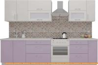 Кухня ВерсоМебель ВерсоЛайн 8-2.5 (белый 001/вереск 010) картинка