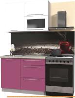 Кухня Интерлиния Мила Пластик 1.9 В (гортензия глянец/белый глянец/опал светл.) картинка