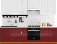Кухня Сивирин-Компани Клео глосс 2.7 (бургундский глянец\белый глянец) картинка