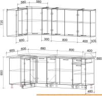 Кухня Интерлиния Мила Лайт 1.2x2.1 (дуб молочный/дуб венге) картинка