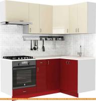 Кухня S-Company Клео глоcс 1.2x1.9 правая (бургундский глянец/ваниль глянец) картинка