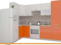 Кухня ВерсоМебель ЭкоЛайт-6 1.4x2.7 левая (белый/яркий оранжевый) картинка