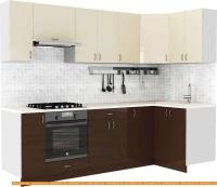 Кухня S-Company Клео глоcс 1.2x2.6 правая (коричневый глянец/ваниль глянец) картинка