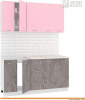 Кухня Кортекс-мебель Корнелия Лира 1.6м (розовый/оникс/марсель) картинка