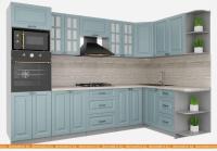 Кухня Интерлиния Мила Деко 1.68x3.0 правая (океан-океан-травертин серый) картинка