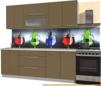 Кухня Интерлиния Мила Пластик 1.4 В (капучино глянец/опал светлый) картинка