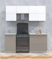 Кухня Интерлиния Мила Матте 1.9 Б (белый/луна/опал светлый) картинка