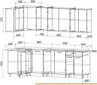 Кухня Интерлиния Мила Лайт 1.2x2.4 (серебро/антрацит) картинка