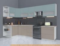 Кухня Интерлиния Мила Матте 1.5x3.3 Б левая (океан/луна/травертин серый) картинка