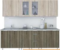 Кухня Интерлиния Арт Мила 24 (дуб сонома светлый/темный) картинка