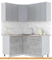 Кухня Интерлиния Мила Лайт 1.2x1.6 (серебристый-бетон-бискайская сосна) картинка