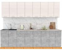 Кухня Интерлиния Мила Лайт 3.0 (вудлайн кремовый-бетон-бискайская сосна) картинка