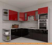 Кухня Интерлиния Мила Gloss 1.88x2.8 левая (красный-черный) картинка