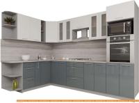 Кухня Интерлиния Мила Gloss 1.88x3.0 левая (белый-асфальт) картинка
