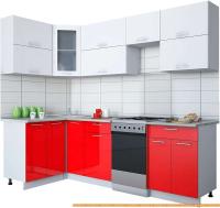 Кухня Интерлиния Gloss 50-12x25 (белый/красный глянец) картинка