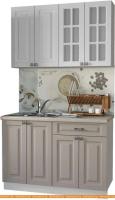 Кухня Интерлиния Мила Деко 1.2 А (белый/луна/травертин серый) картинка