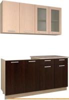 Кухня Интерлиния Мила 16 (дуб молочный/дуб венге) картинка