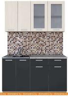 Кухня Интерлиния Мила 14-60 (вудлайн кремовы-антрацит-бискайская сосна) картинка