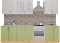 Кухня ВерсоМебель ВерсоЛайн 7-2.3 (белый 001/нежно-зеленый 032) картинка