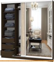 Шкаф-купе Кортекс-мебель Сенатор ШК12-45 Классика ДСП с зеркалом (венге/дуб сонома) картинка