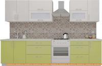 Кухня ВерсоМебель ВерсоЛайн 4-2.6 (белый 001/лайм 003) картинка