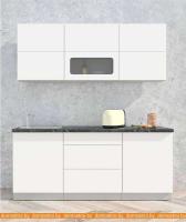 Кухня Интерлиния Мила Матте 1.9 А (белый/белый/кастилло темный) картинка