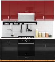 Кухня Сивирин-Компани Клео глосс 1.9 (черный глянец\бургундский глянец) картинка