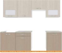 Кухня ВерсоМебель Эко-6 2.4 (крослайн латте/крослайн карамель) картинка