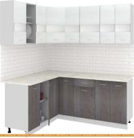 Кухня Кортекс-мебель Корнелия Экстра 1.5x1.9м (белый/береза/королевский опал) картинка