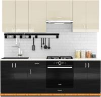 Кухня Сивирин-Компани Клео глосс 2.2 (черный глянец\ваниль глянец) картинка