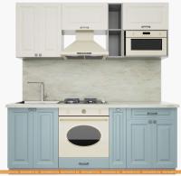 Кухня Интерлиния Мила Деко 2.0 (слоновая кость-океан-опал светлый) картинка