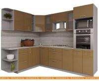 Кухня Интерлиния Мила Gloss 1.88x2.8 левая (капучино) картинка
