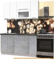 Кухня Интерлиния Мила Пластик 1.5 В (мрамор глянец/белый глянец/кастилло темн.) картинка