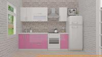 Кухня ВерсоМебель ВерсоЛайн 4-1.9 (белый/розовый) картинка
