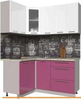 Кухня Интерлиния Мила Пластик 1.2x1.6 (гортензия гл/белый гл/опал светлый) картинка