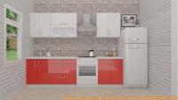 Кухня ВерсоМебель ВерсоЛайн 4-2.1 (белый 001/красный 009) картинка