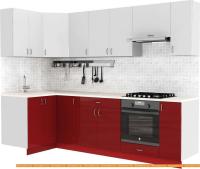 Кухня S-Company Клео глосc 1.2x2.7 левая (бургундский глянец/белый глянец) картинка