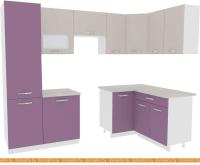 Кухня ВерсоМебель Эко-5 1.4x2.6 правая (виола/кашемир) картинка