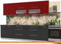 Кухня Интерлиния Мила Пластик 2.8 В (антрацит глянец-красный глянец-кастилло тем) картинка