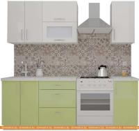 Кухня ВерсоМебель ВерсоЛайн 8-1.6 (белый 001/нежно-зеленый 032) картинка