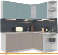 Кухня Интерлиния Мила Матте 1.5x1.9 А правая (океан-луна-травертин серый) картинка