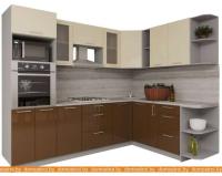 Кухня Интерлиния Мила Gloss 1.88x2.8 правая (ваниль-шоколад) картинка