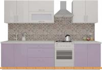 Кухня ВерсоМебель ВерсоЛайн 8-2.4 (белый 001/вереск 010) картинка