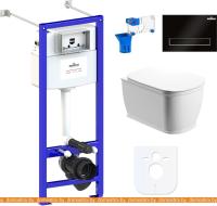 Унитаз Lavinia Boho Relfix Bell Pro Rimless 7 в 1 87050124 (черный пластик) картинка