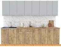 Кухня Интерлиния Мила Лайт 3.0 (серебристый-дуб золотой-дуб бунратти) картинка