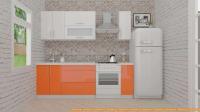 Кухня ВерсоМебель ВерсоЛайн 4-1.7 (белый 001/яркий оранжевый 008) картинка