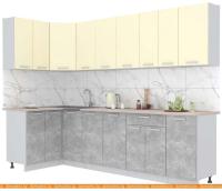 Кухня Интерлиния Мила Лайт 1.2x2.8 (ваниль-бетон-травертин) картинка