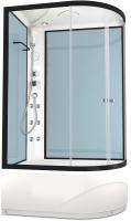 Душевая кабина Domani-Spa Delight 128 high L 120x80 (прозрачное стекло / голубые стенки) с крышей с гидромассажем картинка